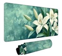 Tapis de Souris, Résistant à Usure Lavable Tapis de Souris antidérapant, Bords Surpiqués, Grand Mat de Bureau Convient pour Les Jeux, Maison, Bureau, XXL Mouse Pad 1200x600x3mm Lys Œuf De Canard #L790