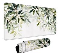 Tapis de Souris, Résistant à Usure Lavable Tapis de Souris antidérapant, Bords Surpiqués, Grand Mat de Bureau Convient pour Les Jeux, Maison, Bureau, XXL Mouse Pad 800x400x3mm Feuilles Simples #L152