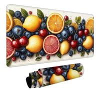 Tapis de Souris, Résistant à Usure Lavable Tapis de Souris antidérapant, Bords Surpiqués, Grand Mat de Bureau Convient pour Les Jeux, Maison, Bureau, XXL Mouse Pad 700x300x3mm Festin De Fruits #L1148
