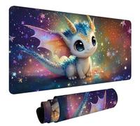 Tapis de Souris, Résistant à Usure Lavable Tapis de Souris antidérapant, Bords Surpiqués, Grand Mat de Bureau Convient pour Les Jeux, Maison, Le Bureau, XXL Mouse Pad 1000x500x3mm Dragon Mignon #L1440