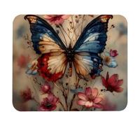 Tapis De Souris Retro Butterfly Florals Mouse Pad Antidérapante Tapis Souris Imperméable Accessoires De Jeu pour Jeu Ordinateur Travail M