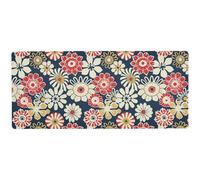Tapis de souris rétro motif fleurs riches non lavable pour ordinateur portable pour bureau 80 x 30 cm