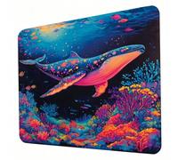 Tapis de Souris rêve, Tapis de Souris Gaming - Base en Caoutchouc Imperméable et Antidérapante, Suivi et stabilité Optimum, pour Gamer, Ordinateur, PC, Cadeau Homme, Baleine 260 x 210 x 3mm J0-789