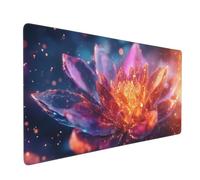 Tapis de Souris Rêve Tapis de Souris XXL 1200x600 mm Lotus Mouse Pad avec Surface Imperméable et Base Antidérapante, Convient pour Bureau, l'ordinateur, Améliore la Précision et la Vitesse 2S-794
