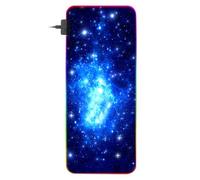 Tapis de Souris Rgb Lumineux Bleu, Grand Espace, Câble USB Détachable | Usage Maison et Bureau, Fonction Reprise Après Arrêt, Caoutchouc et Tissu, Motif Moderne, Facile à Porter