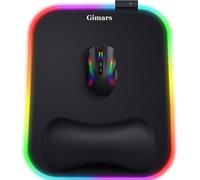 Tapis de Souris, RGB Tapis de Souris Gaming Ergonomique avec 10 LED Modes de Lumière, 305x254mm xL Mouse Pad Repose Poignet Gel avec Base en Caoutchouc Antidérapante, Tissu Lycra pour Gamer