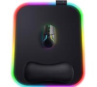 Tapis De Souris, Rgb Tapis De Souris Gaming Ergonomique Avec 10 Led Modes De Lumière, 305X254Mm Xl Mouse Pad Repose Poignet Gel Avec Base En Caoutchouc Antidérapante, Tissu Lycra P[ORD626051]