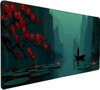 Tapis de Souris RivièRe Tapis de Souris XXL 600x300x3mm,Fleur étendu Mouse Pad avec Base Antidérapante, Coutures sur Les Bords, Imperméable et Durable Mousepad pour Accessoires Bureau, Cadeau 9-OF87