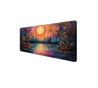 Tapis de Souris RivièRe, Tapis Souris XXL Gaming 700x400x3mm Antidérapant Étanche Base en Caoutchouc Mouse Pad, Desk Mat avec Bords Cousus, Précision Améliorées pour PC, Ordinateur, (Lune) D1-237