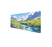 Tapis de Souris RivièRe, Tapis Souris XXL Gaming 900x500x3mm Antidérapant Étanche Base en Caoutchouc Mouse Pad, Desk Mat avec Bords Cousus, Précision Améliorées pour PC, Ordinateur, (Montagne) D1-487