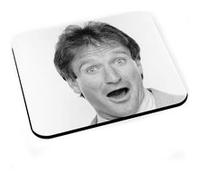 Tapis de souris Robin williams portrait noir & blanc star comedie cinema Noir G