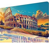 Tapis de Souris Rome Tapis de Souris Gaming XXL 700x300x3mm, Architecture Mouse Pad Imperméable et Antidérapant Les Bords à Double Couture Assurent Durabilité, Tandis Microfibre Cadeaux Homme N1-942
