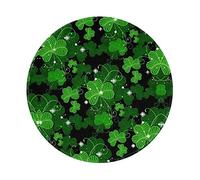 Tapis de souris rond à motif de feuilles de la Saint-Patrick - 1 pièce de 20,3 cm, très tendance pour ordinateurs de bureau, ordinateurs portables, PC