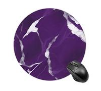 Tapis de souris rond à texture violette foncée pour jeu, tapis de souris extra densité, portable, confortable pour bureau, maison, bureau, 20 x 20 cm