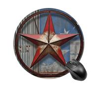 Tapis de souris rond American Wastern Texas Star - Glisse - Extra dense - Portable et confortable - Pour bureau, maison, bureau - 20 x 20 cm