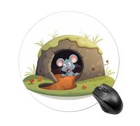 Tapis de souris rond avec base en caoutchouc antidérapant, protection de bureau, tapis de souris amusant à petit trou pour bureau, ordinateur de travail, ordinateur portable, maison, 19,8 x 20,8 cm