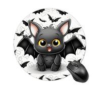 Tapis de souris rond avec base en caoutchouc antidérapant, tapis de souris de protection de bureau, petite chauve-souris mignonne amusante pour bureau, ordinateur de travail, ordinateur portable