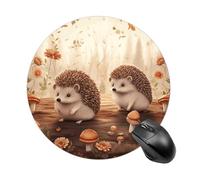 Tapis de souris rond avec base en caoutchouc antidérapant, tapis de souris de protection de bureau, tapis de souris drôle de petite nature adorable pour les amateurs de hérisson, pour bureau
