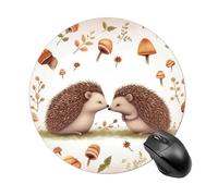 Tapis de souris rond avec base en caoutchouc antidérapant, tapis de souris de protection de bureau, tapis de souris drôle de petite nature adorable pour les amateurs de hérisson, pour bureau