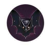 Tapis de souris rond avec motif chauve-souris fantôme noir, 20,3 cm, base en caoutchouc antidérapant, idéal pour le bureau et les jeux, tapis de souris de bureau