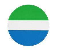 Tapis de souris rond avec motif drapeau de la Sierra Leone, base en caoutchouc antidérapant, idéal pour le bureau et les jeux, tapis de souris de bureau
