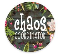 Tapis De Souris Rond Citation Inspirante d'un Coordinateur du Chaos Lavable Base en Caoutchouc Antidérapante Tapis Souris, pour Ordinateur Portable, Maison, Jeux, Ordinateur, 20cm