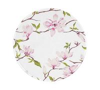 Tapis de souris rond de 20,3 cm pour ordinateurs - Imprimé fleurs de vigne - En caoutchouc antidérapant - Moderne