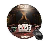 Tapis de souris rond de tournoi de poker à glissement lisse, tapis de souris extra densité, portable, confortable pour bureau, maison, bureau, 20 x 20 cm