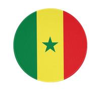 Tapis de souris rond Drapeau du Sénégal, 20,3 cm, base en caoutchouc antidérapant, idéal pour le bureau et les jeux, tapis de souris de bureau