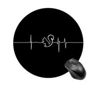 Tapis De Souris Rond Écureuil À Battements De Cœur Résistant À Usure Glissement Facile Tapis Souris, pour Maison, Jeux, Ordinateur Portable, Ordinateur, 20cm