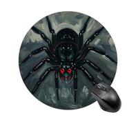 Tapis de souris rond effrayant araignée lisse pour jeu, tapis de souris extra densité, portable et confortable, pour bureau, maison, bureau, 20 x 20 cm