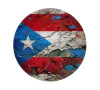 Tapis de souris rond en caoutchouc antidérapant avec drapeau de Porto Rico, 20 x 20 cm pour ordinateur de bureau