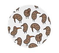 Tapis de souris rond en caoutchouc antidérapant avec imprimé oiseaux Kiwi, 20 x 20 cm pour ordinateur de bureau