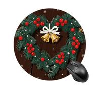 Tapis de souris rond en caoutchouc antidérapant de 19,8 cm pour jeu et bureau, tapis de souris Merry Christmas contrôle fluide pour ordinateur portable, imperméable et portable