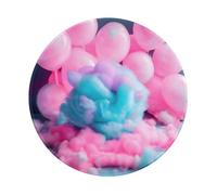 Tapis de souris rond en caoutchouc antidérapant imprimé barbe à papa rouge, 20 x 20 cm pour ordinateur de bureau