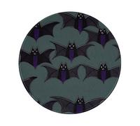 Tapis de souris rond en caoutchouc antidérapant imprimé chauve-souris 20 x 20 cm pour ordinateur de bureau