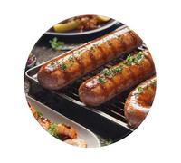 Tapis de souris rond en caoutchouc antidérapant imprimé Fast Food, 20 x 20 cm pour ordinateur de bureau de jeu