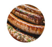 Tapis de souris rond en caoutchouc antidérapant imprimé Fast Food, 20 x 20 cm pour ordinateur de bureau de jeu