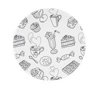 Tapis de souris rond en caoutchouc antidérapant imprimé thé de l'après-midi, 20 x 20 cm, pour ordinateur de bureau de jeu