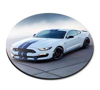 Tapis de souris rond en caoutchouc souple de 5 mm avec motif voiture de musculature américaine Mustang - Accessoire de bureau imprimé - 8958