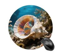 Tapis de souris rond en cuir antidérapant avec base en caoutchouc imperméable pour ordinateur portable, souris sans fil, clavier, bureau à domicile