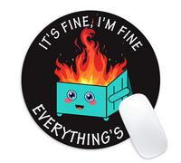 Tapis de souris rond en forme de benne à ordures avec base en caoutchouc antidérapante, accessoire de décoration pour la maison et le bureau, 21,