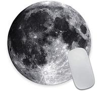 Tapis de souris rond en forme de lune, imperméable, petit tapis de souris circulaire avec motifs, en caoutchouc antidérapant, pour bureau, maison, ordinateur portable, voyage, 20,1 x 0,3 cm