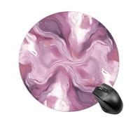 Tapis de souris rond en marbre violet nacré avec base en caoutchouc antidérapant, imperméable, pour ordinateur portable, bureau, maison, 20 x 20 cm