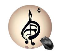 Tapis de souris rond imprimé note de musique tapis de souris de jeu lisse tapis de souris extra densité portable confortable pour bureau, maison, bureau 20 x 20 cm