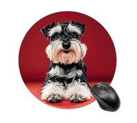 Tapis de Souris Rond imprimé Schnauzer, Base en Caoutchouc antidérapant, Petit Tapis de Souris, décoration de Bureau, Accessoires de Bureau