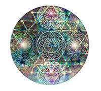 Tapis De Souris Rond Mandala Géométrie Sacrée Abstraite Moderne Base en Caoutchouc Antidérapante Tapis De Souris Antidérapant, pour Maison, Jeux, Ordinateur Portable, Ordinateur, 20cm