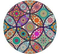 Tapis de souris rond mandala mignon, base en caoutchouc antidérapante, bords cousus, petit format