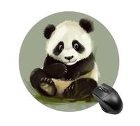 Tapis de souris rond mignon petit panda lisse glisse tapis de souris extra densité portable confortable pour bureau, maison, bureau 20 x 20 cm