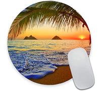 Tapis de souris rond - Petit tapis de souris circulaire imperméable avec motifs - En caoutchouc antidérapant - Pour bureau, maison, ordinateur portable, voyage - 20,1 x 0,3 cm